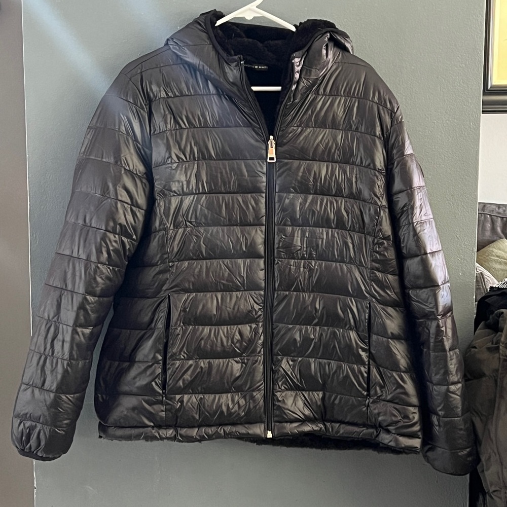 Andrew Marc Black Puffer Jacket with Hood